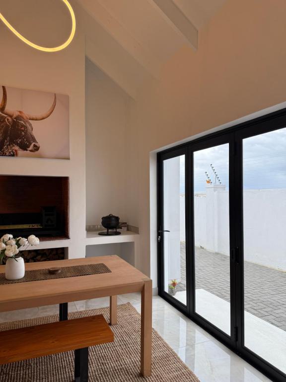 Dining Area with Fireplace